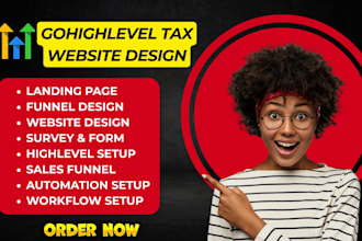 design gohighlevel tax website gohighlevel tax landing page ghl sales funnel
