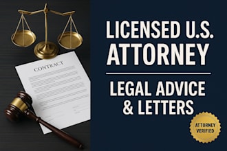 provide legal advice on legal matters, be your professional US attorney