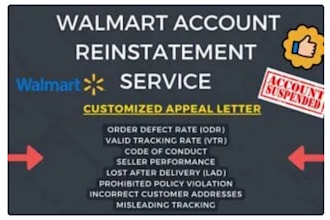 write appeal for walmart account suspension, account reinstatement, termination