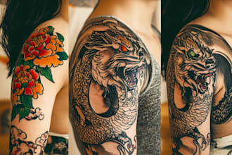 create japanese or oriental tattoo design for you