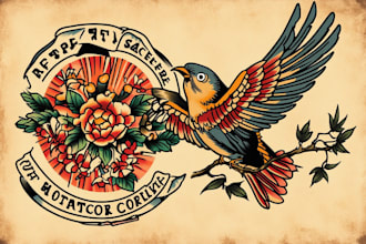 custom draw your traditional or old school tattoo design
