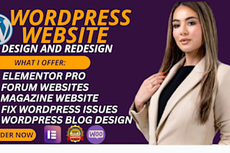 develop wordpress blog magazine website design elearning websites design