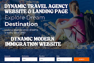 dynamic wordpress travel agency website tourist website immigration website