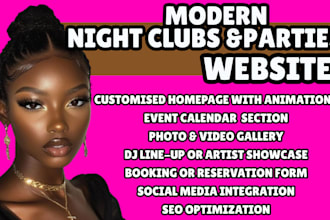 do night club website party event website dj website design club website design