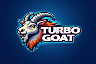 make eye catching turbo goat head mascot logo  just in 12 hours