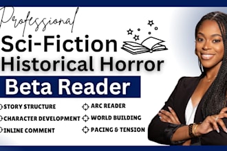 beta read  historical  fantasy, science fiction, thriller, horror, mystery