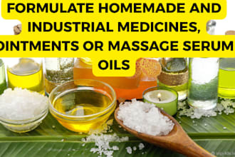 formulate homemade and industrial medicines, ointments or massage serum oils