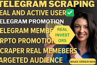 telegram scraper real and active group user, telegram promotion to targeted user
