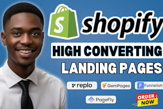 build redesign shopify product store landing page with replo funnelish gempages