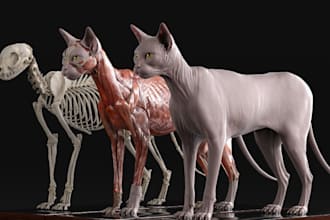 remodel 3d animal anatomy character,organ model,bony skeleton,muscle bone,zbrush