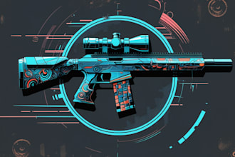 design unique sniper electronic logo with express delivery
