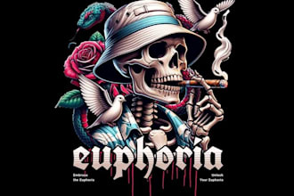 design high quality skull t shirt logo for your business