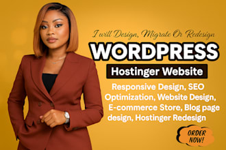 design or redesign hostinger wordpress website, webador, canva, duda, weebly wix