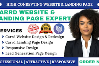 design or revamp carrd website, card landing page, carrd website redesign