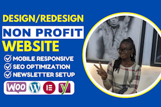 build nonprofit website for charity, donation fundraising, ngo business website