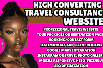 do travel consultant website vacation planning website tourism business website