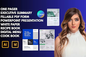 design cook book, white paper,  recipe books and  digital menus for KDP