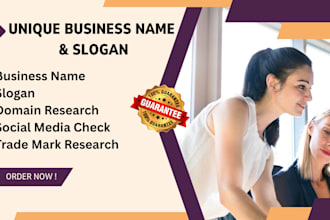 provide unique business name ideas, slogan sand brand name solutions