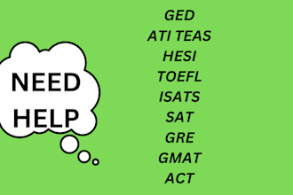 help in act, sat, gmat, gre, hesi, teas, pax rn, accuplacer, ged, astb, toefl