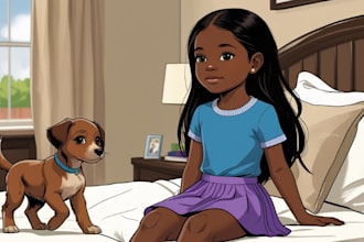 design african american children storybook illustration, KDP book cover