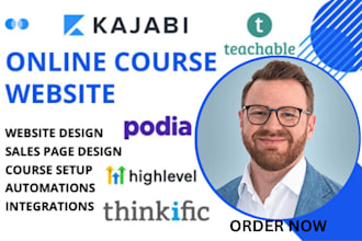 build learnworlds website teachable, thinkific, and kajabi online course website