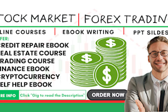 write finance course stock market course trading course business self help book