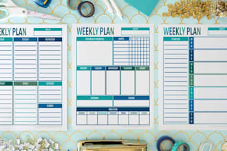 design custom printable planner and digital journal for etsy KDP