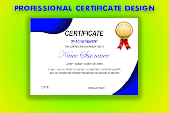 do certificate design, diploma or award design in photoshop