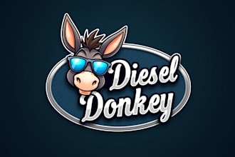 make an amazing diesel donkey mascot logo in 12 hours