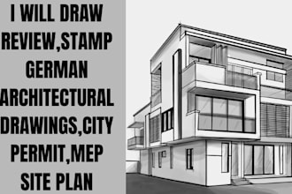 draw review stamp german architectural drawings city permit mep site plan