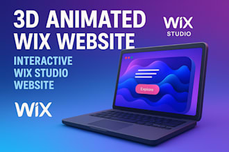 3d animated wix website, interactive wix studio website, 3d animated website