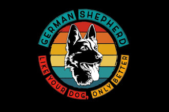 design high quality k9 dog vintage logo with my fastest delivery
