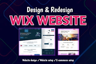 wix website, redesign wix website, wix landing page wix online store, wix studio