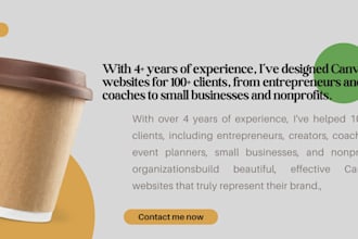 design a canva website, landing page, link in bio or portfolio site