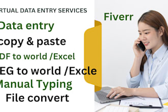 data entry, web research, quick task