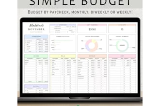 simple budget google sheet planner