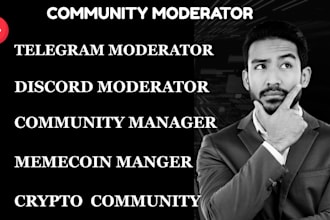 memecoin moderator community manager telegram moderator discord moderator