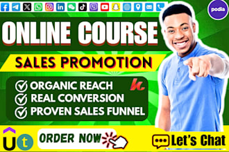 udemy online course promotion kajabi health fitness and wellness sales promotion