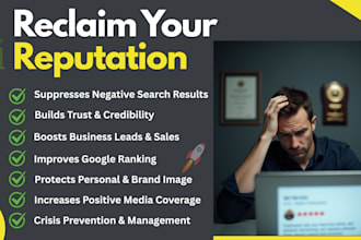 protect online reputation management, reverse SEO to push down negative links