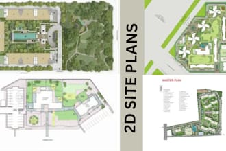 design your 2d site plan 2d drafting 3d modelling, rendering and in autocad