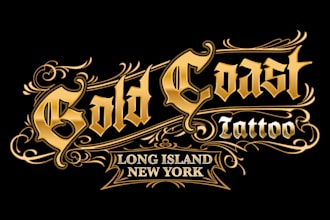 design hand lettering, vintage, tattoo or business  logo