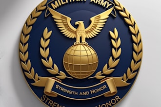 design highly military style cattle hunting logo