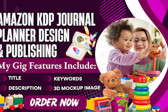 design and publish amazon KDP journals, planners, notebook cover, and book cover