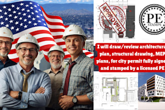 review stamp california, florida architectural drawings pe stamp USA city permit