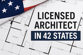 stamp design architectural drawing floor plan licensed architect city permit