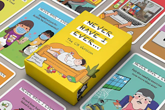 design kids game card, board game card box mockup, flash cards, design rule book