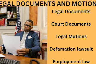 draft court pleading, motion, lawsuit, complaint, petition, appeal, answer, nda
