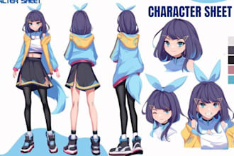 design custom character reference sheet in any style