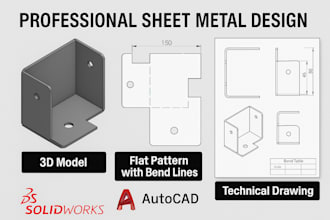 3d sheet metal design laser cutting solidworks dxf 3d model cnc drawing autocad
