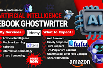 write ebook on artificial intelligence, robotics, machine learning, data science